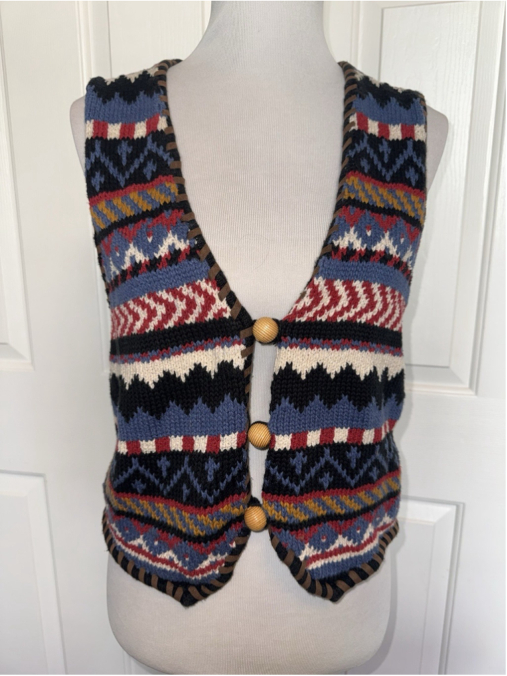 Vintage Lizsport Fair Isle Sweater Vest Folk Grandpacore Preppy Heritage Cotton
